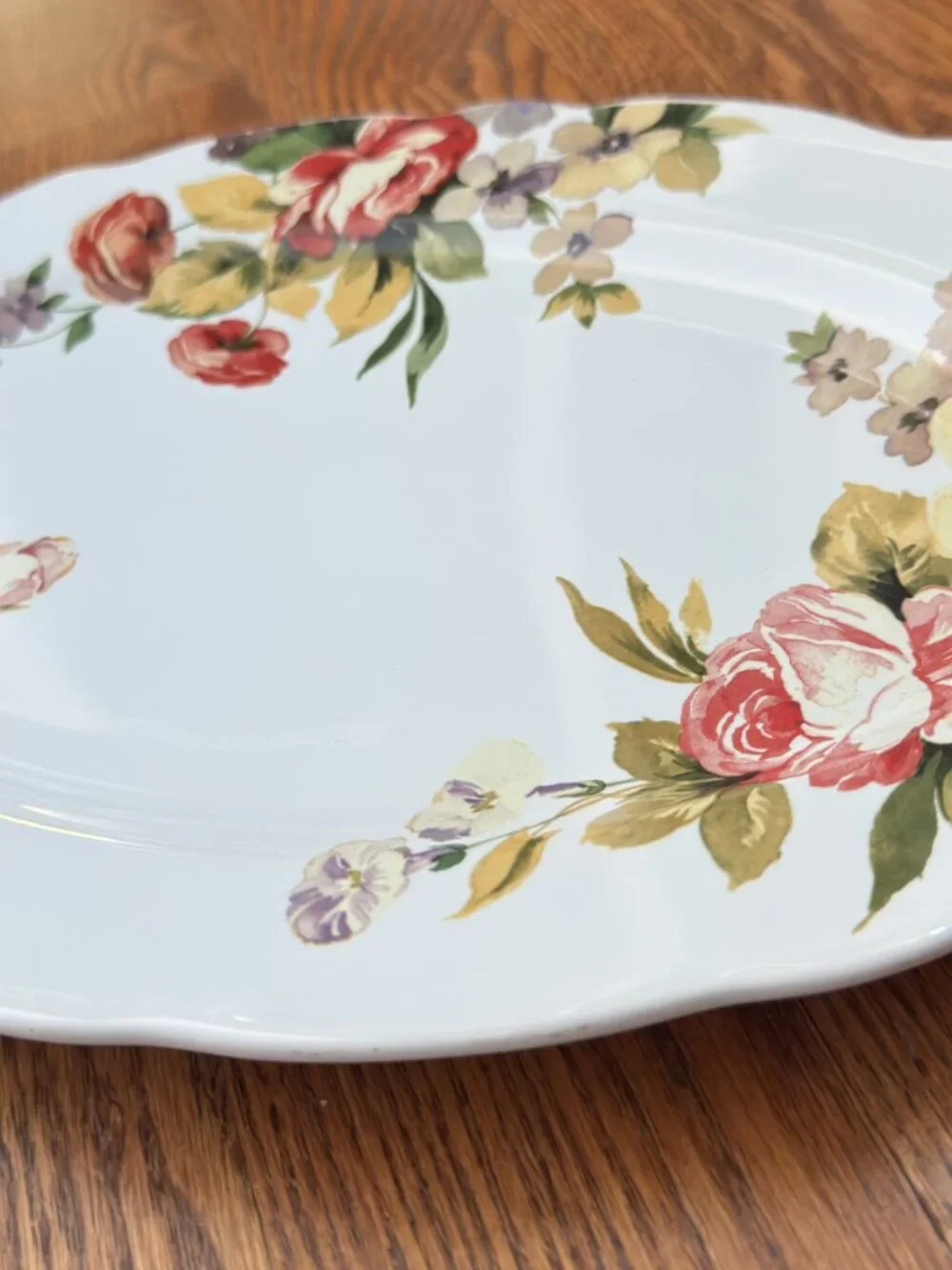 Kathy Ireland Home Gorham Georgian Estate 2pc Floral Serving Bowl Platter 14